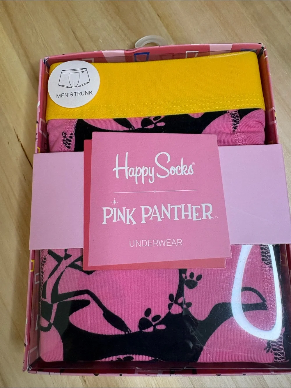 Happy Socks men’s trunks pink panther and Andy Warhol
